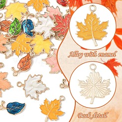 30Pcs 10 Styles Autumn Theme Zinc Alloy Pendants&nbsp;ENAM-YW0006-94