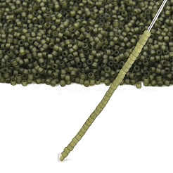 MIYUKIデリカビーズ  シリンダー  日本製シードビーズ  11/0  (db2404)マット透明ダークオリーブ  1.3x1.6mm  穴：0.8mm  約1800個/9g&nbsp;LS-X-SEED-J020-DB2404