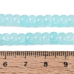 グラデーション染めガラスビーズ連売り  天然石風  ロンデル  空色  6x4mm  穴：0.8~1.2mm  約185~196個/連  29.13~31.30インチ（74~79.5cm）&nbsp;GLAA-Q106-05A-A07