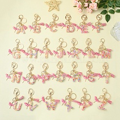 Letter A~Z Transparent Glitter Resin Pendant Keychains&nbsp;KEYC-FZ00024-16