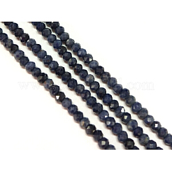 天然石アクアマリンビーズ連売り  多面カット  ロンデル  3x2mm  穴：1mm  約169個/連  15.7インチ&nbsp;G-O152-42