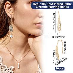 10Pcs Brass Micro Pave Cubic Zirconia Earring Hooks&nbsp;KK-BBC0004-92