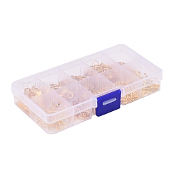 DIYアクセサリーセット  真鍮製つぶし玉カシメ玉とアイアン製パーツ  ツール付き  ゴールドカラー  13x6.8x2.1cm&nbsp;DIY-X0098-16G
