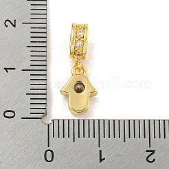 Brass Micro Pave Clear Cubic Zirconia Pendants&nbsp;LS-KK-U007-02G-03