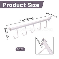 5フックの鉄製フック  スーパーマーケットの棚のアクセサリー  ホワイト  92x413x28mm  穴：6mm&nbsp;AJEW-WH0696-511A