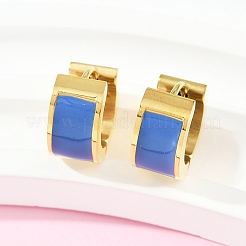 304ステンレススチールエナメルフープピアス  ゴールドカラー  ミックスカラー  13~16x13~13.5x3~7mm  3のペア/セット&nbsp;EJEW-K268-20G-04