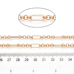 鉄楕円形リンクチェーン  溶接されていない  スプールで  ライトゴールド  12x5x1mm  約32.81フィート（10m）/ロール&nbsp;CH-N004-09KCG