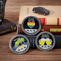 3Pcs 3 Styles Round Aluminum Car Decorative Stickers&nbsp;DIY-UN0005-42