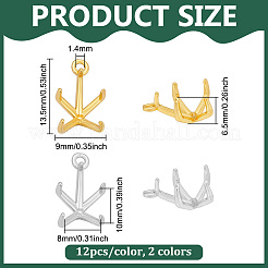24Pcs Brass Charms Cabochon Settings&nbsp;KK-PH0014-17A