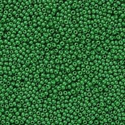 12/0 FGBグレードAラウンドガラスシードビーズ  焼き付け塗料  ミディアムシーグリーン  2.3x1.5mm  穴：1mm  約48500個/ポンド&nbsp;SEED-N001-A-1028