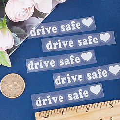 レーザー PVC ドライブ安全自己粘着車のステッカー  車の装飾のための反射防水単語車装飾デカール  銀  15x75x0.3mm&nbsp;STIC-WH0013-09A