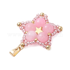 Dyed Natural Yellow Jade Star Pendants&nbsp;PALLOY-JF03116-05
