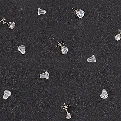 1 Set Minimalist Zirconia Stud Earrings in Stainless Steel&nbsp;EJEW-BBC0002-03