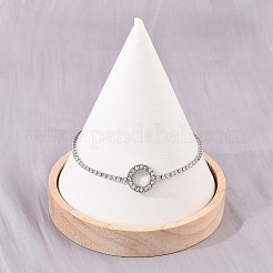 女性用304ステンレススチールカップチェーンブレスレット  フラットラウンド  ステンレス鋼色  19x0.2cm&nbsp;BJEW-D364-01B-P