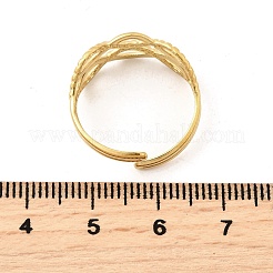 304ステンレススチール製調節可能な女性用オープンカフリング  ゴールドカラー  9.5mm&nbsp;RJEW-U062-01E-G