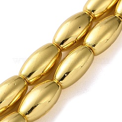 電気めっき合成非磁性ヘマタイト ビーズ 連売り  ライス  ミックスカラー  12~12.5x6~6.5mm  穴：1.2mm  約34個/連  16.34~16.42インチ（41.5~41.7cm）&nbsp;G-Q1009-E01-6x12mm