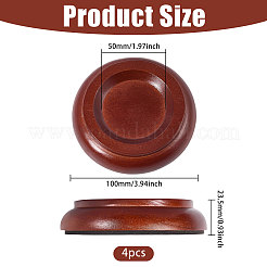 木製ピアノ足マット4枚  フラットラウンド  ココナッツブラウン  100x23.5mm  内径：50mm&nbsp;AJEW-WH0455-457