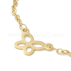 PVD Vacuum Plating 304 Stainless Steel Butterfly Link Anklet with Cable Chains for Women&nbsp;STAS-E001-16G
