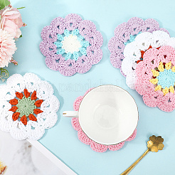 6Pcs 3 Colors Hand-woven Woolen Yarn Coaster&nbsp;DIY-GF0011-39