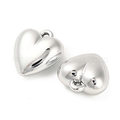 UVメッキアクリルパーツ  ハートチャーム  銀  35x32x16mm  穴：3.5mm  約55個/500g&nbsp;OACR-S076-08