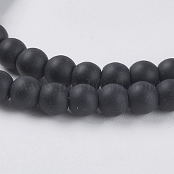 Synthetic Black Stone Beads Strands&nbsp;X-G-G508-6