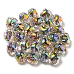 ツートン UV メッキ透明アクリル ヨーロピアン ビーズ  大穴ビーズ  ハート  ブラック  14.5x18.5x14mm  穴：4mm&nbsp;OACR-F004-06B