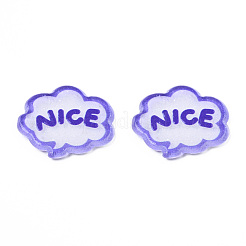 Transparent Printed Acrylic Cabochons&nbsp;TACR-N016-38