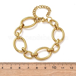 304 Stainless Steel Oval Link Chain Bracelets for Women&nbsp;BJEW-F536-07G