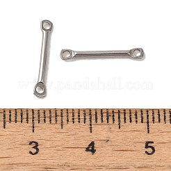 変色しない304ステンレススチールコネクタチャーム  バーリンク  ステンレス鋼色  15x2.5x1.2mm  穴：1.2mm&nbsp;STAS-Q323-06B-P