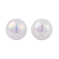 UVメッキ 虹色 ツートン アクリルビーズ  クラックルスタイル  ラウンド  古いレース  15.5mm  穴：2.7mm&nbsp;LS-PACR-C009-04A