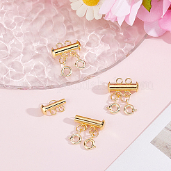 3Pcs 2 Holes Brass Slide Lock Clasps&nbsp;KK-BBC0027-60A