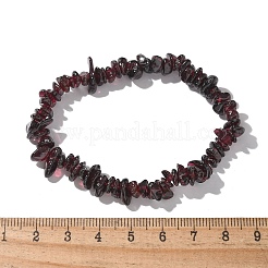 チップ天然ガーネットビーズストレッチブレスレット  1-3/4インチ（4.5cm）&nbsp;X-BJEW-JB01826-09