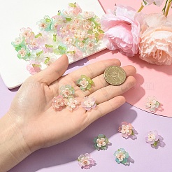 50 個 5 色のアクリルチャーム  304ステンレススチールループ付き  ミックスカラー  14mm  穴：3mm  10個/カラー&nbsp;PALLOY-YW00127