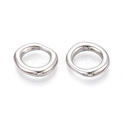 304ステンレススチールリンクリング  不規則なリング  変色しない  ステンレス鋼色  15.5x13.5x3mm&nbsp;STAS-N123-05P