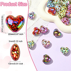 UV Plating Rainbow Iridescent Leopard Print Acrylic Beads&nbsp;SACR-CJC0008-04