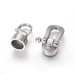 変色しにくい304ステンレススチール製ロブスタークロウ留め金  紐の端が  ステンレス鋼色  43mm&nbsp;STAS-G204-49P