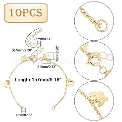10Pcs Brass Curb Chains Bracelet Making&nbsp;AJEW-UN0001-19