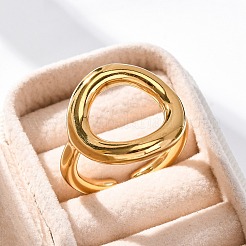 304 Stainless Steel Open Cuff Ring&nbsp;LS-RJEW-Z082-01E-G