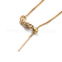 Ion Plating(IP) Adjustable 304 Stainless Steel Box Chain Necklaces&nbsp;NJEW-K270-07G