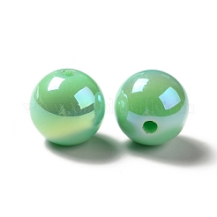 UVメッキレインボー虹色アクリルビーズ  ラウンド  ミックスカラー  15~15.5x15.5~16mm  穴：2.7mm&nbsp;PACR-D070-01