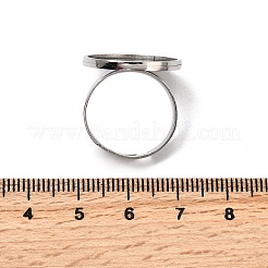 304ステンレス鋼調整リング部品  ラウンドパッドリングのセッティング  ステンレス鋼色  トレイ：18.5mm  20mm  内径：18mm&nbsp;STAS-D374-04P-04
