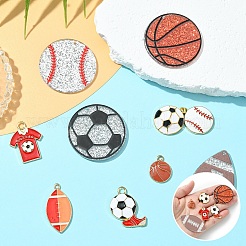 Sports Ball Acrylic & Alloy Enamel Pendants Findings Kits&nbsp;FIND-YW0006-57