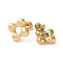 304ステンレススチールスタッドピアス  中空の花  14KGP本金メッキ  15x14.5mm&nbsp;STAS-Z052-20G
