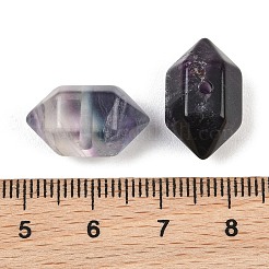 天然虹蛍石ビーズ  多面カット  六角形の両端が尖った弾丸ビーズ  17~18x9~11x9~11mm  穴：1.5mm&nbsp;GG-CBA3EE1-05B