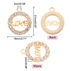 30Pcs Zinc Alloy Crystal Rhinestone Pendants&nbsp;RB-PH0001-20