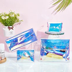 12個 4スタイル レーザー虹色 PVC 小型財布  小銭入れ  イヤホン用  お金  長方形  クリアAB  6.5~13.45x9.4~20x0.8~3.9cm  3個/スタイル&nbsp;AJEW-CP0005-51