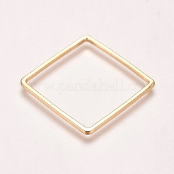 真鍮製フレームコネクター  正方形  18KGP本金メッキ  辺の長さ：20x20x1mm  対角長さ：27mm  内径：19x19mm&nbsp;KK-WH0033-37G