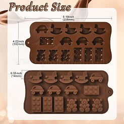 チョコレート DIY シリコン型  レジン型  UVレジン用  エポキシ樹脂工芸品作り  混合図形  ココナッツブラウン  208x102x14mm&nbsp;DIY-CJC0016-01