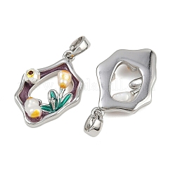Brass Enamel Pendants&nbsp;KK-H078-04B-P01