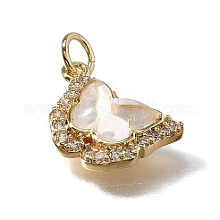 Brass Micro Pave Cubic Zirconia Pendants&nbsp;KK-Q043-03G-01
